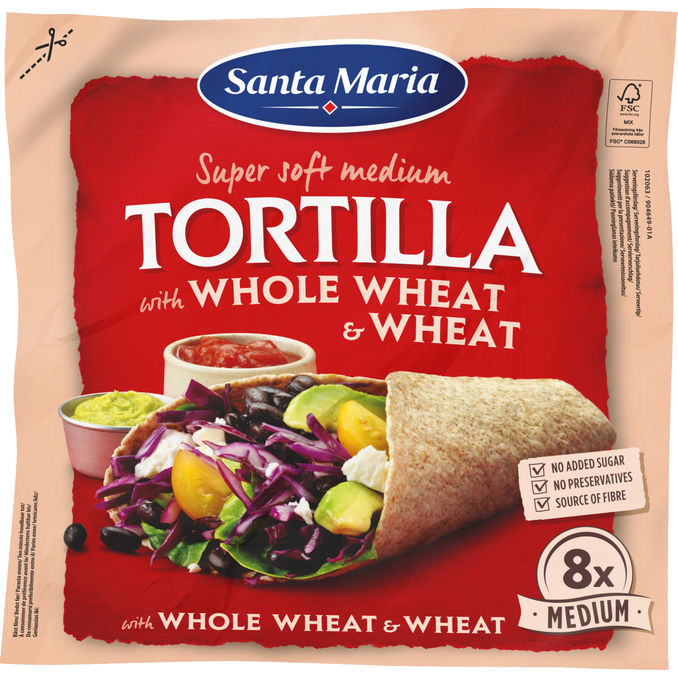 Santa Maria Tortilla Fuldkorn Medium 320 g