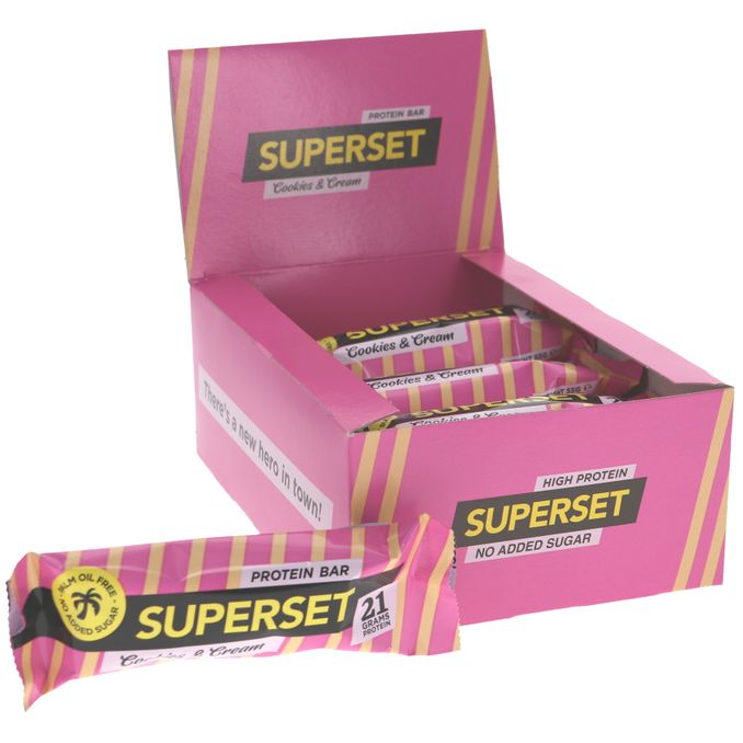 Superset Proteiinipatukat Cookies & Cream 12kpl