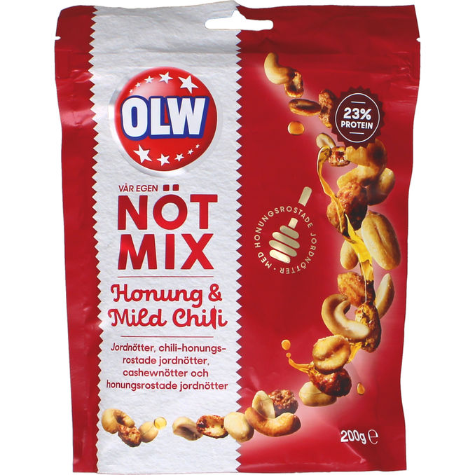 OLW Nøddemix m. Honning & Mild Chilli 200 g