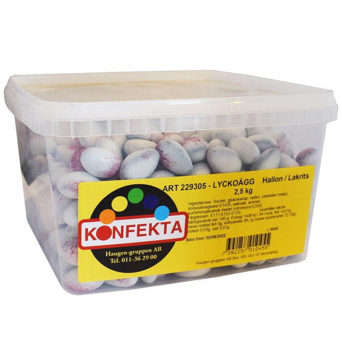konfekta Godisägg Hallon & Lakrits 2,5kg