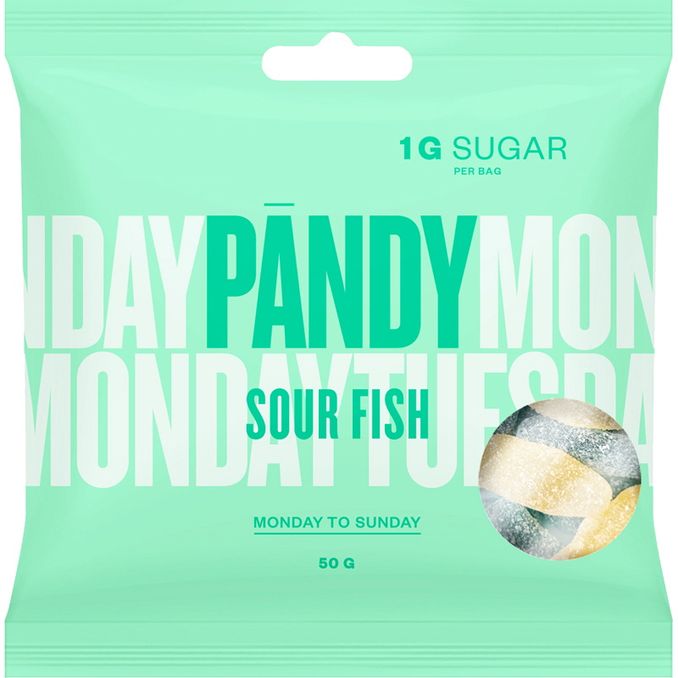 Pändy Slik Sour Fish Blåbær & Citron Sukkerfrit