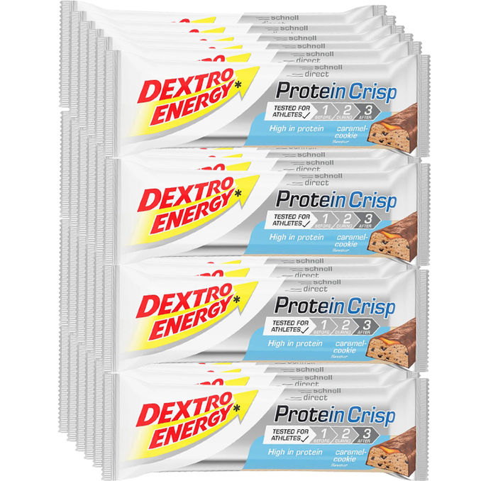 Dextro Energy Proteinriegel Crisp Caramel-Cookie, 24er Pack