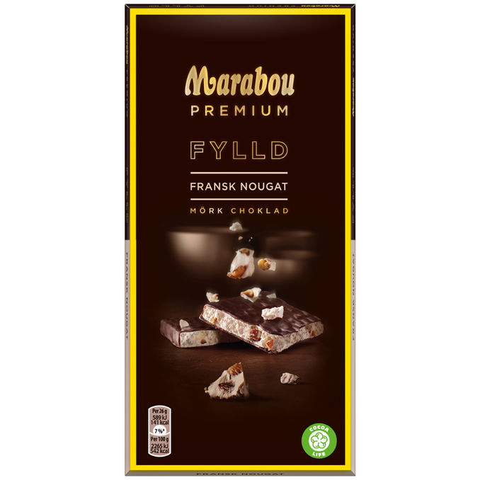 Marabou Tumma Suklaalevy Ranskalainen Nougat
