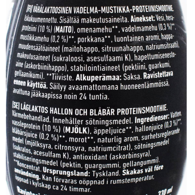 Proteiinismoothie Vadelma & Mustikka, 330ml, Fast | Matsmart