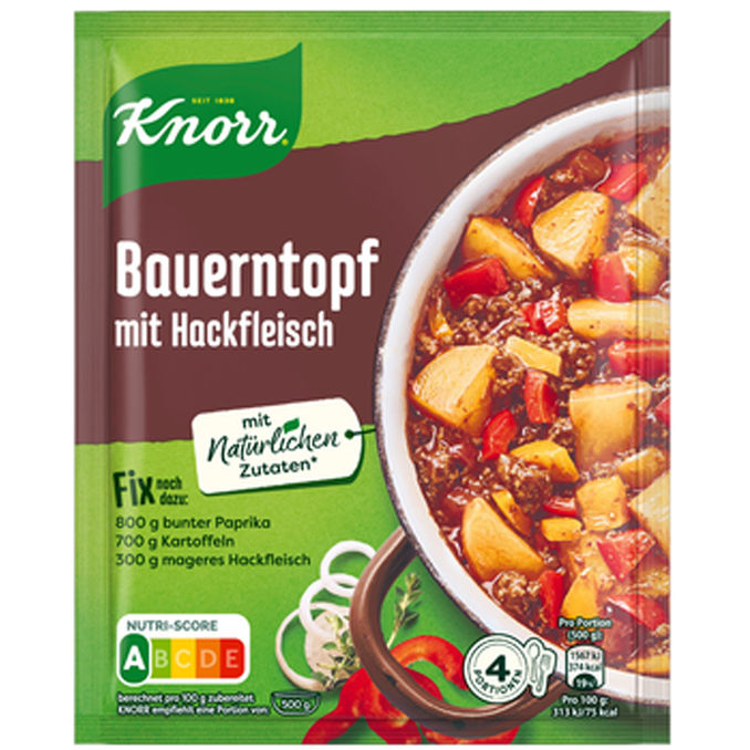 Knorr Bauerntopf mit Hackfleisch