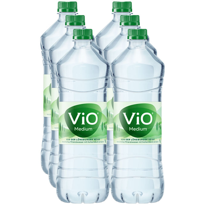 Vio Mineralwasser Medium, 6er Pack (EINWEG) zzgl. Pfand