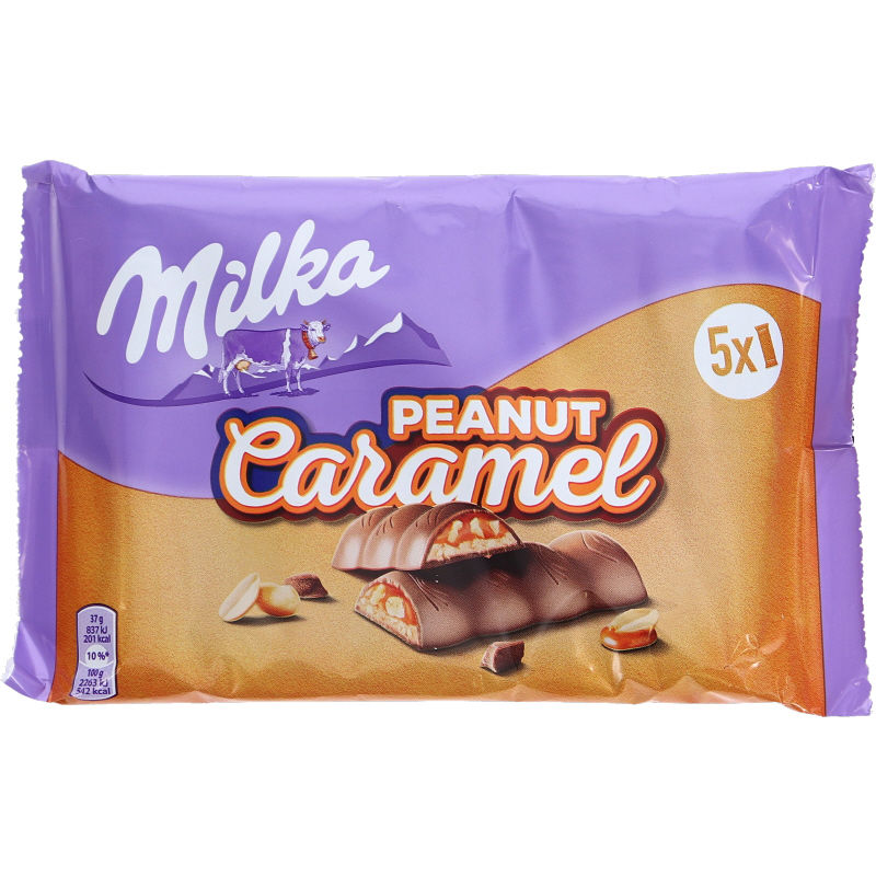 | von Milka Motatos 5er Pack, Riegel, Peanut Milka & 5x Caramel 37g