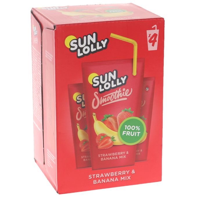 Sun Lolly Smoothiet Mansikka & Banaani 4kpl