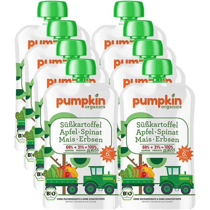 Pumpkin Organics BIO Gemüse-Quetschie GENUSS, 8er Pack