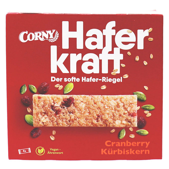 Corny Haferkraft Müsli-Riegel Cranberry, 4er Pack