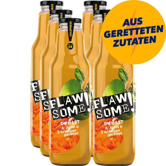 Flawsome! Apfel-Orangensaft, 6er Pack