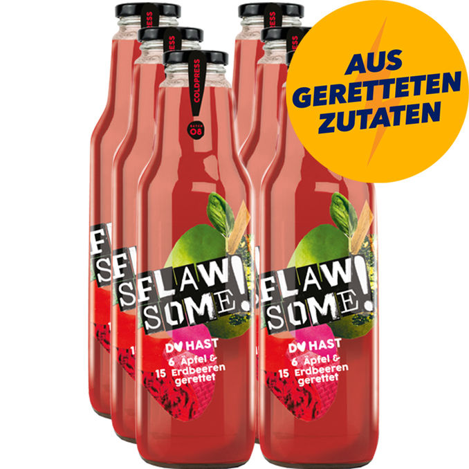 Flawsome! Apfel-Erdbeersaft, 6er Pack