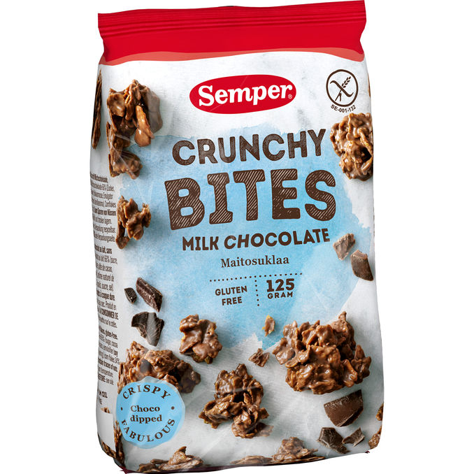 Semper Glutenfri Crunchy Bites Mælkechokolade 125 g