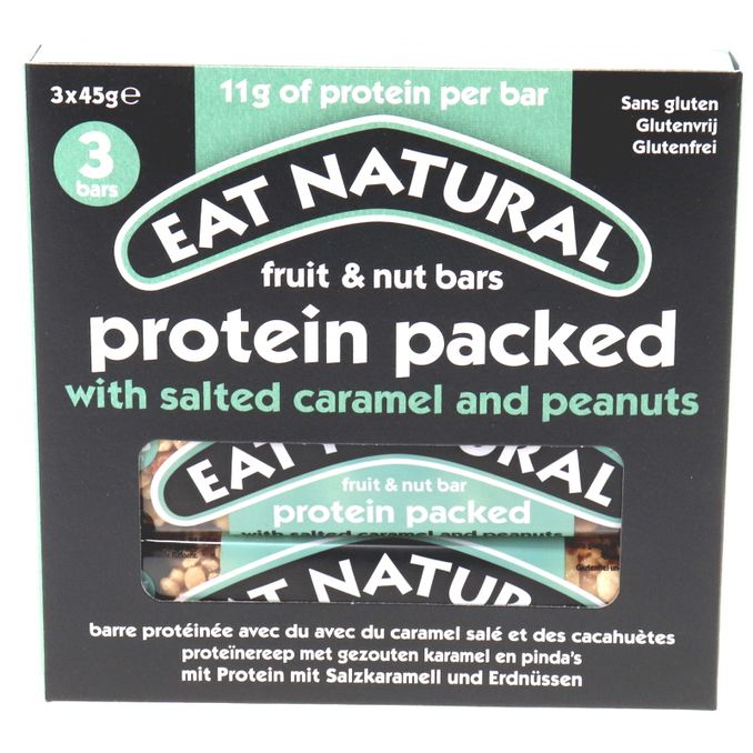 Eat Natural Salted Caramel & Peanuts Proteinriegel, 3er Pack