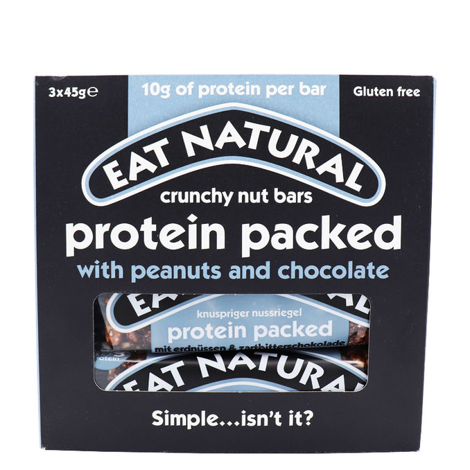 Eat Natural Peanuts & Chocolate Proteinriegel, 3er Pack