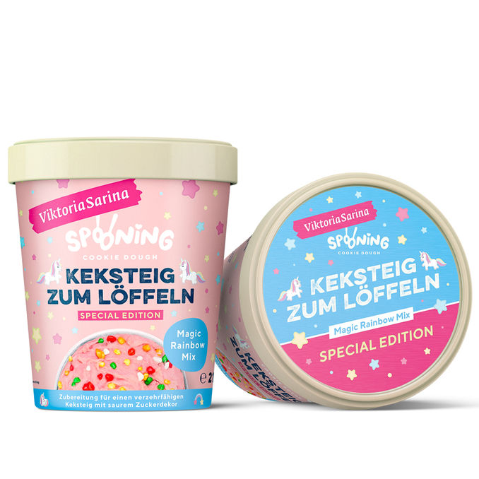 Spooning Keksteig zum Löffeln, Magic Rainbow