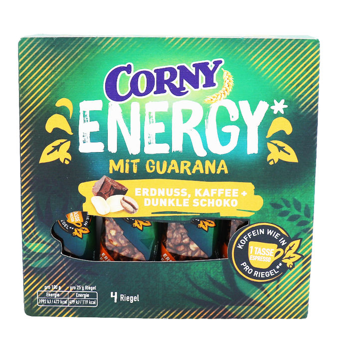 Corny Energy Erdnuss, Kaffee & Dunkle Schoko, 4er Pack