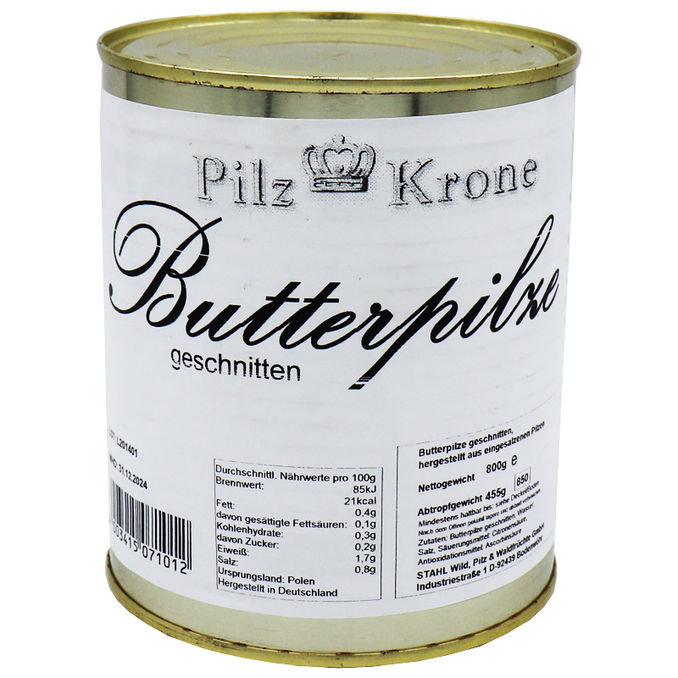 Pilz Krone Butterpilze geschnitten
