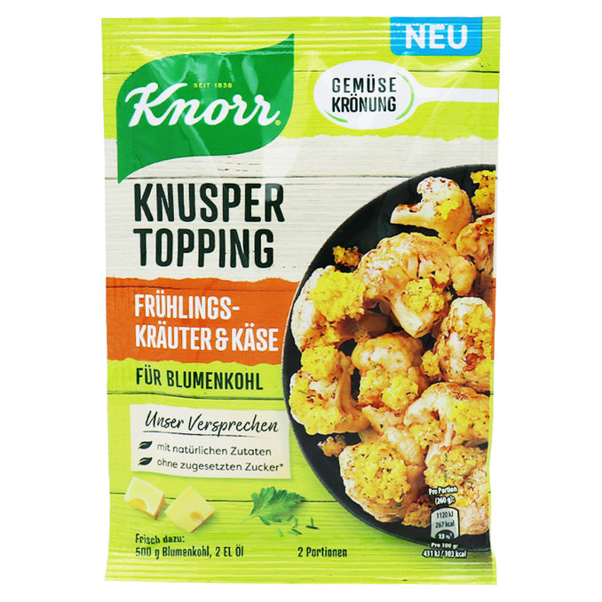 Knorr Knusper Topping Frühlingskräuter & Käse für Blumenkohl