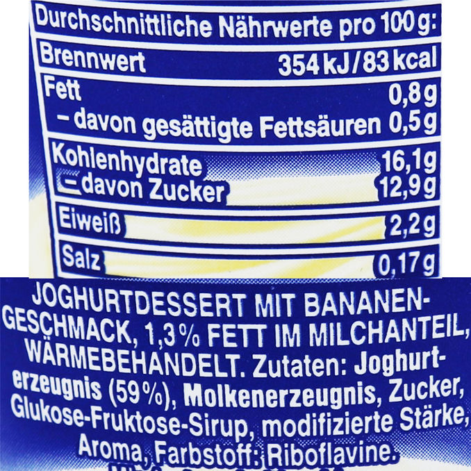 Mertinger Fruchtjoghurt Banane 1,3% 