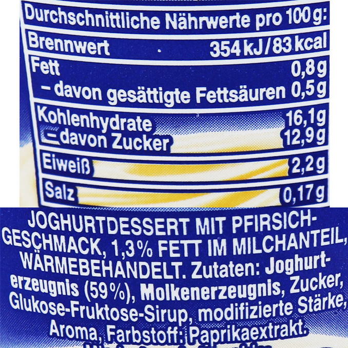 Mertinger Fruchtjoghurt Pfirsich 1,3% 