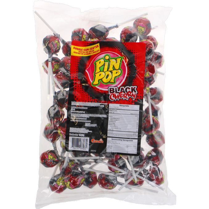 Pin Pop Cherry Slikkepinde m. Tyggegummi 1 kg