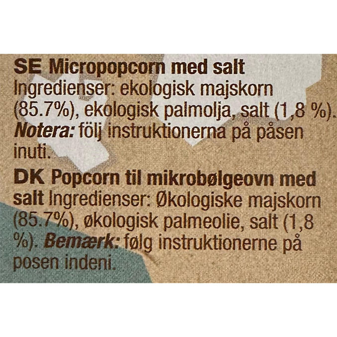 YUMKAH Øko Popkorn Saltet