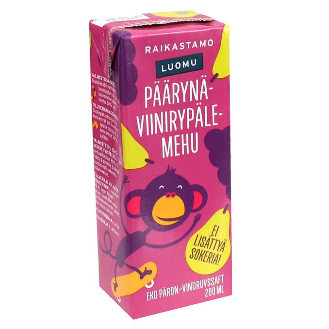 Raikastamo Pillimehu Päärynä & Viinirypäle Luomu