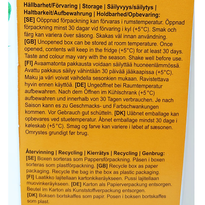 Tuotteen ravintosisältö: Kurkuma-bergamottimehu Luomu