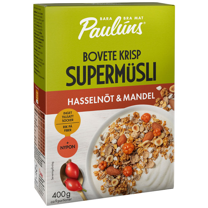 Paulúns Supermüsli Quinoa Krisp Hasselnød & Mandel