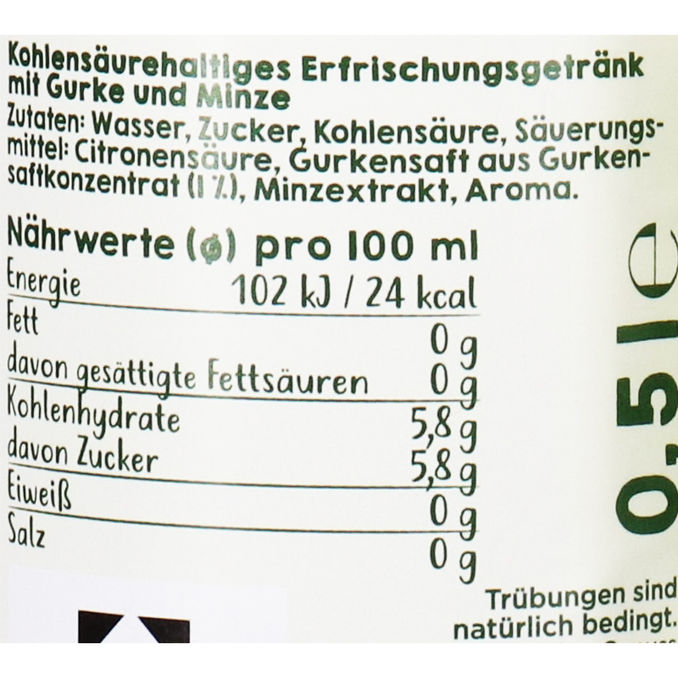 Rettergut Gurke & Minze Erfrischungsgetränk, 6er Pack (EINWEG) zzgl. Pfand