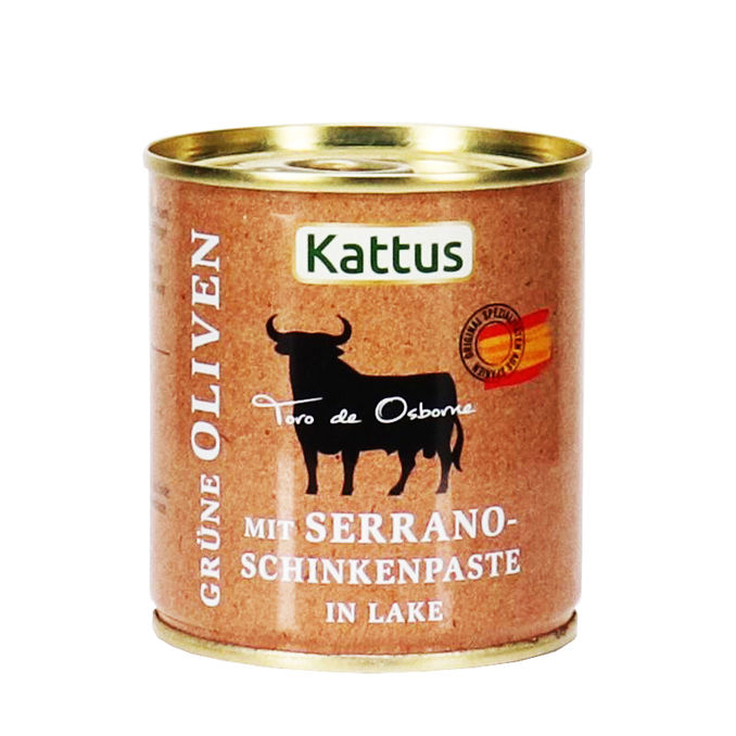 Toro de Osborne Oliven mit Serrano-Schinkenpaste