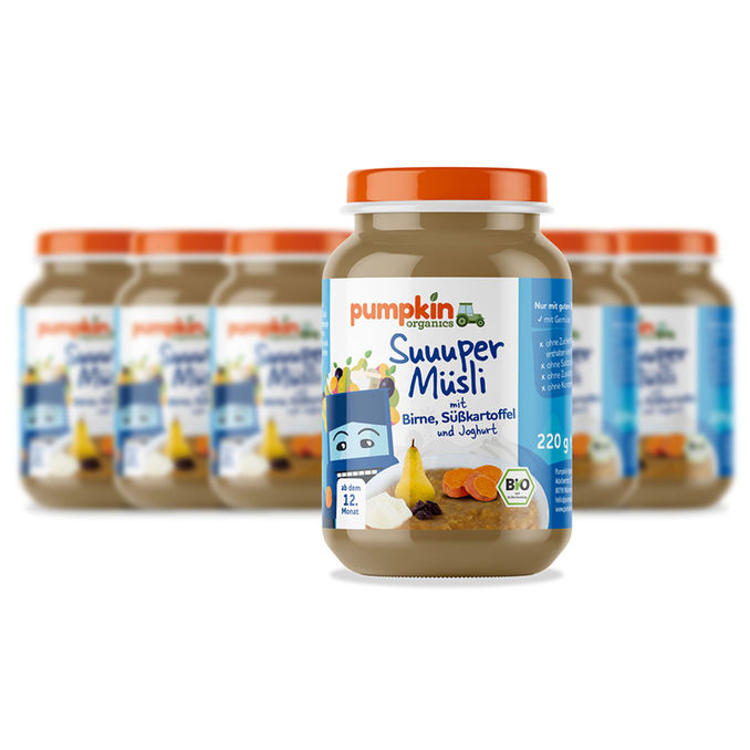 Pumpkin Organics BIO Müsli Birne, 6er Pack