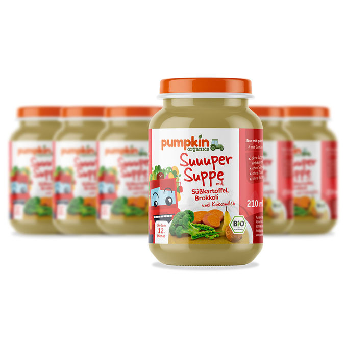 Pumpkin Organics BIO Suppe Süßkartoffel & Brokkoli, 6er Pack