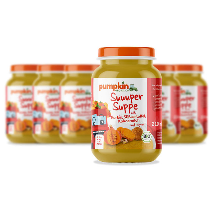 Pumpkin Organics BIO Suppe Kürbis & Süßkartoffel, 6er Pack