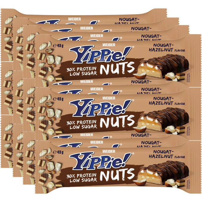 Weider Proteinriegel Nougat-Haselnuss, 12er Pack