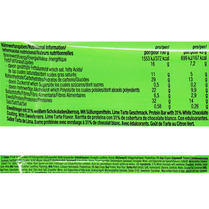Weider Proteinriegel Lime Tarte, 12er Pack