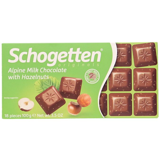 Schogetten Mjölkchoklad Rostade Hasselnötter