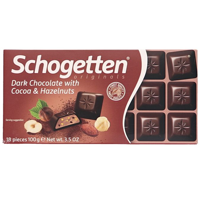 Schogetten Mörk choklad Kakaokräm Hasselnötter