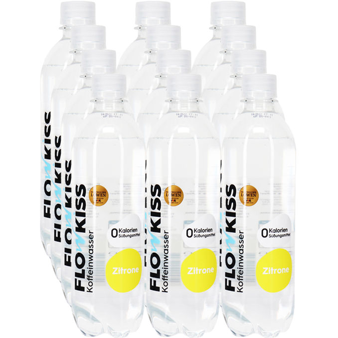 Flowkiss Koffeinwasser Zitrone, 12er Pack (EINWEG) zzgl. Pfand