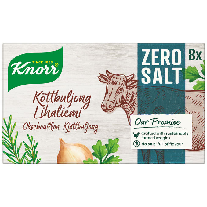 2 x Knorr Zero Salt Oksebouillon