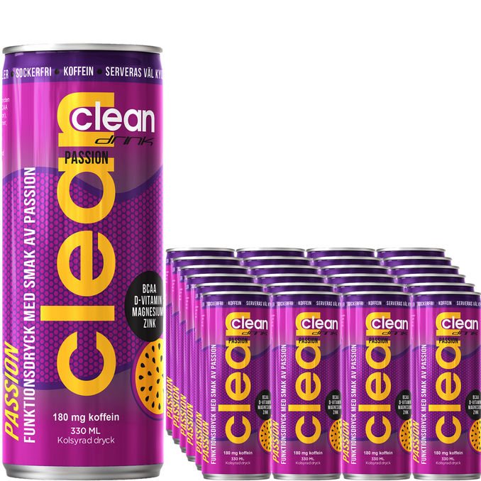 Clean Drink Funktionsdryck BCAA Passion 24-pack