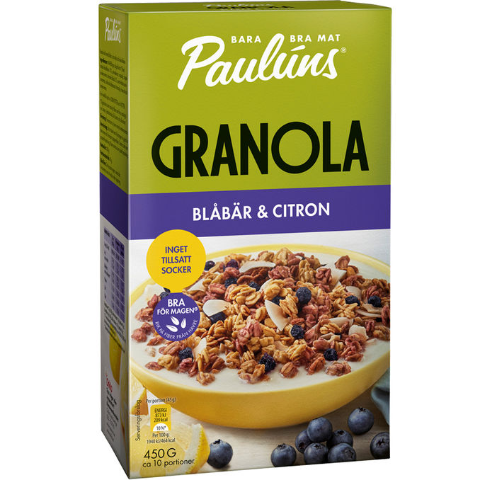 Paulúns 2 x Granola Blåbær & Citron Limited Edition