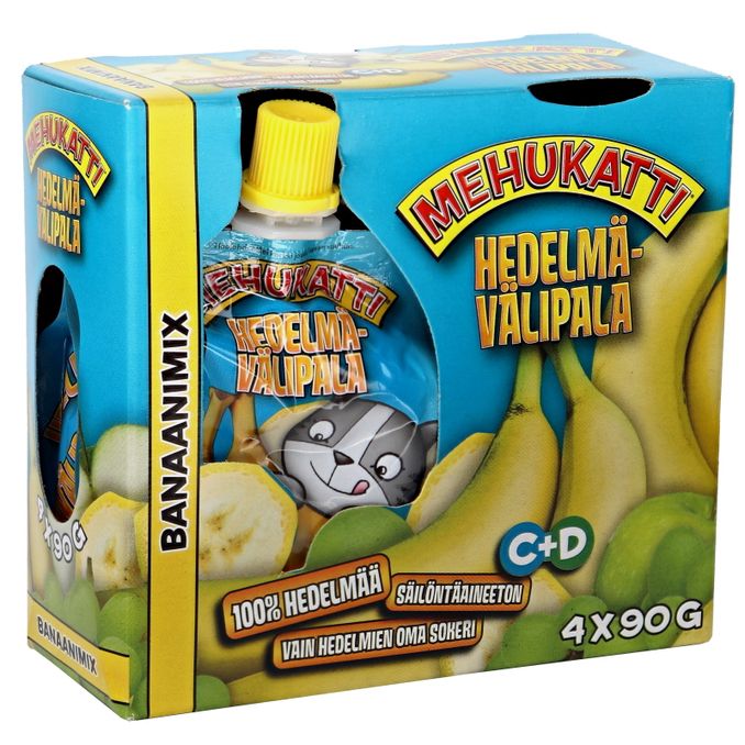 Banaanimix Hedelmävälipala, 4 x 90 g, Mehukatti | Matsmart