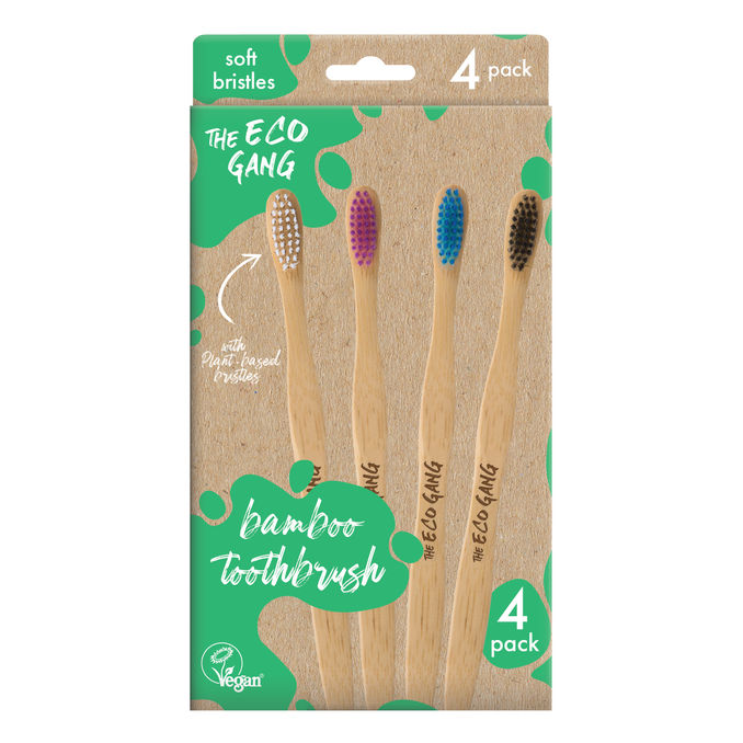 The Eco Gang Bambutandborste Soft Vuxna 4-pack