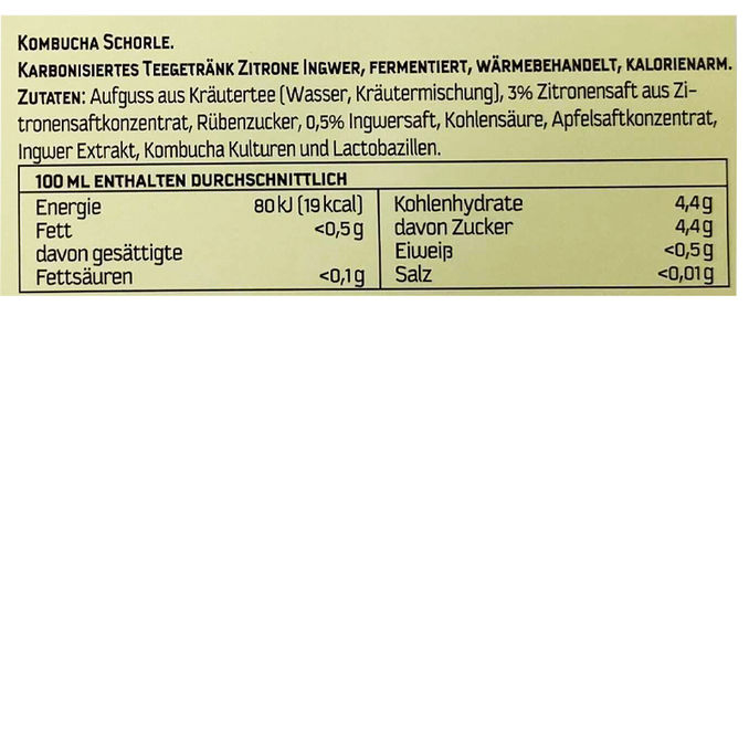 Carpe Diem Kombucha Zitrone-Ingwer, 12er Pack (EINWEG) zzgl. Pfand