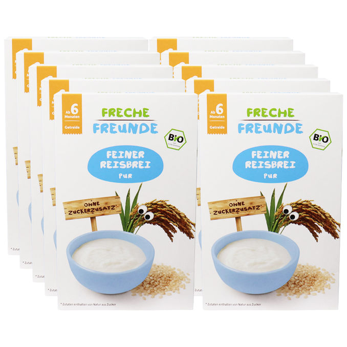 Freche Freunde Bio Feiner Reisbrei, 10er Pack