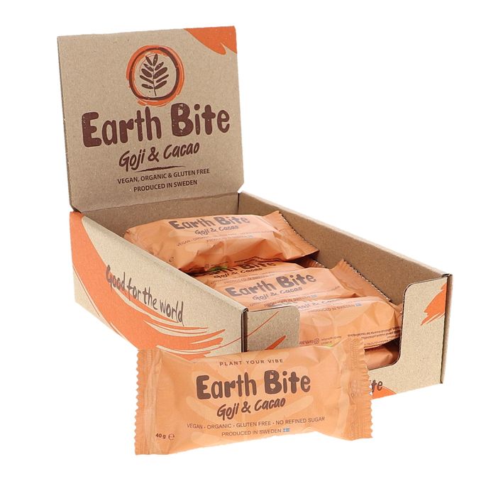 Earth Bite Raakapatukka Gojimarja & Kaakao Luomu 12-pack