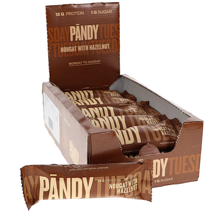 Pändy Proteinbar Nougat & Hasselnöt 18-pack