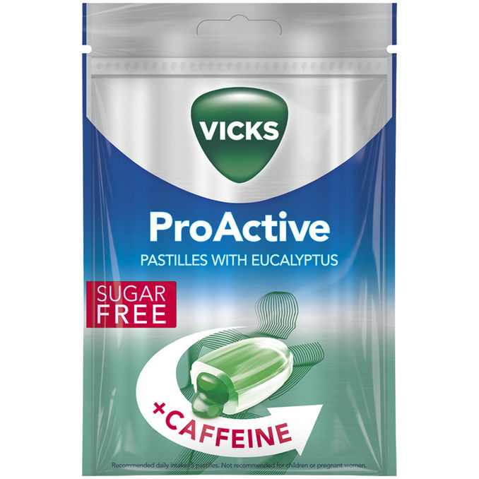 Vicks Pastiller Pro Active Med Koffein